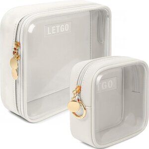 Clear Makeup Bags Set - TSA Approved Toiletry Bag, Travel Size Toiletries Clear
